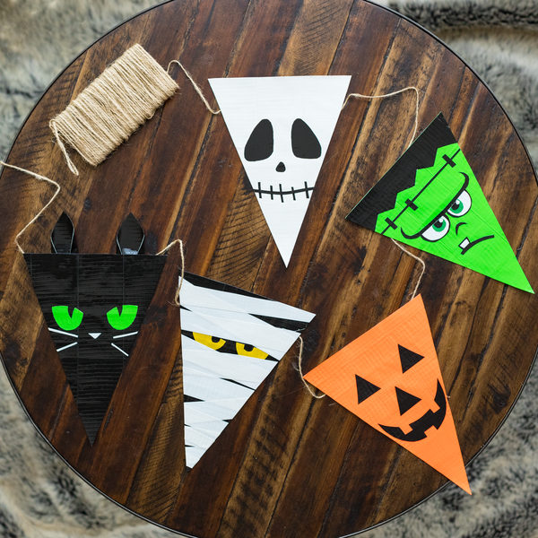 Halloween themed banner made of Duck tape