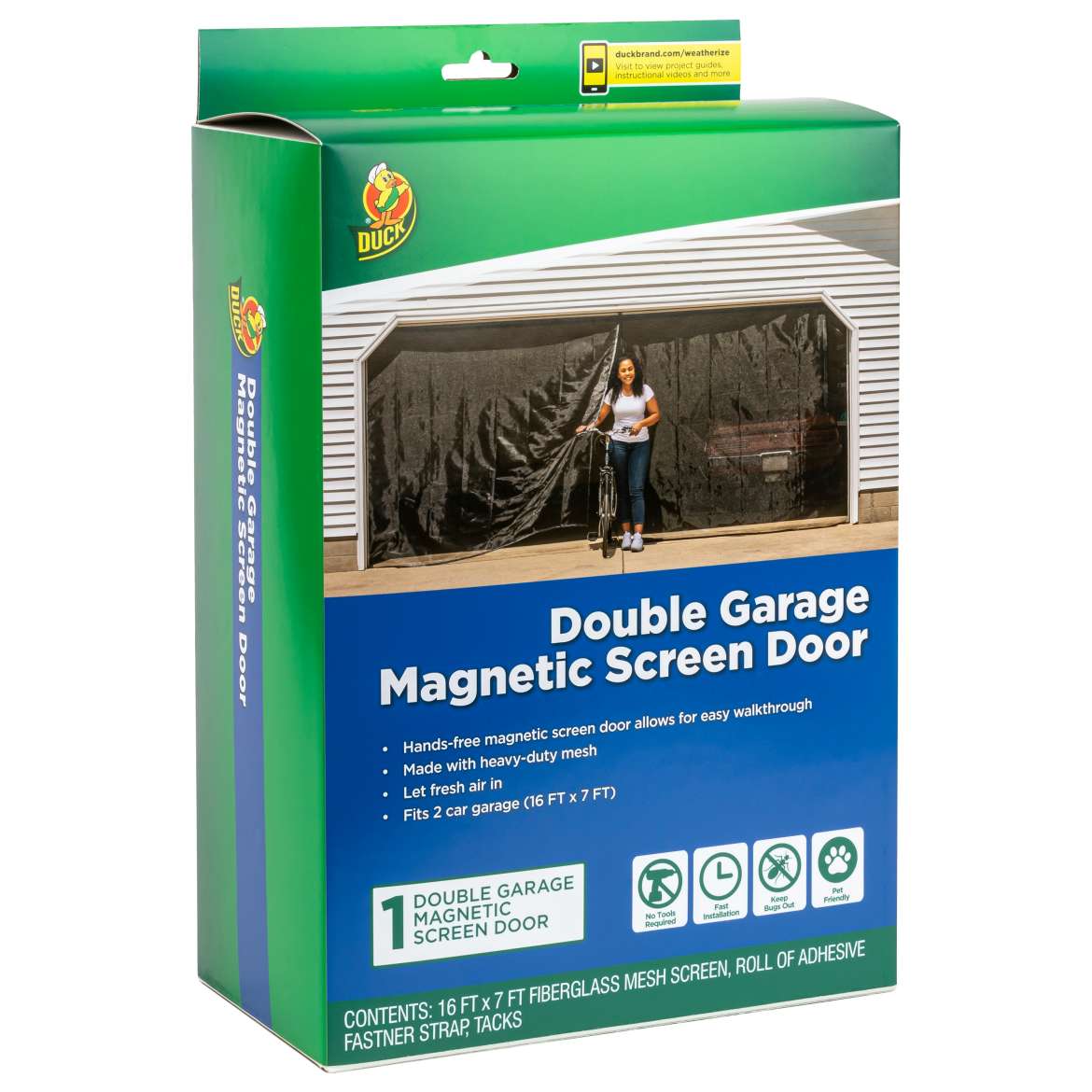 Duck® Brand Hands-Free Magnetic Screen Door
